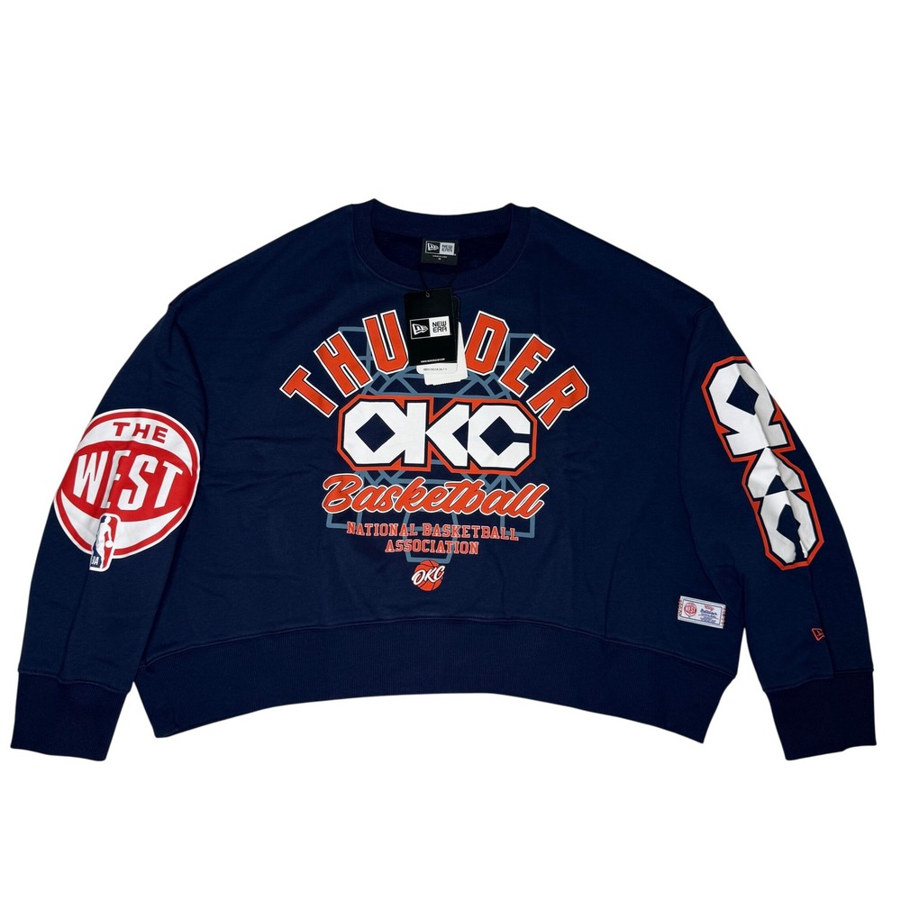 New Era Oklahoma City Thunder OKC Cropped Sweatshirt Women's M NBA NWT - Picture 8 of 10